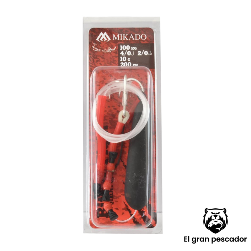 Mikado Montaje de Siluro con Flotador 20g 200cm 100kg Potera 2/0 y Anzuelo 4/0