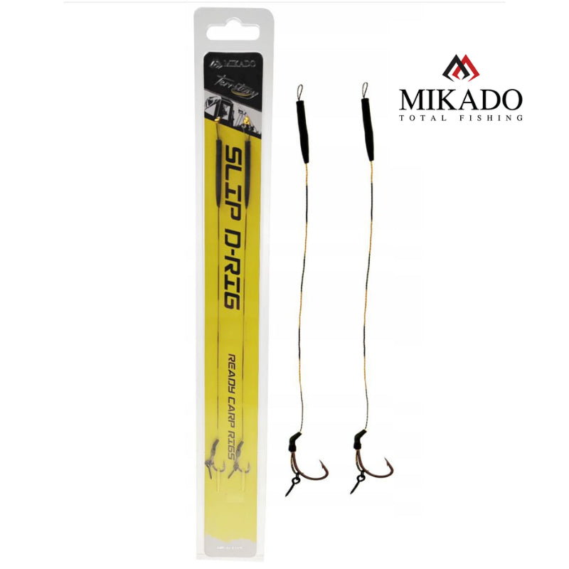 Anzuelos Montados Mikado Slip D-Rig Curve Shank Nº6 25lb 23cm