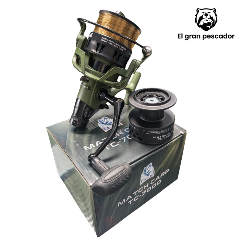 Oferta Carrete con Hilo Wind Blade Carp TC-7000 + Bobina Adicional