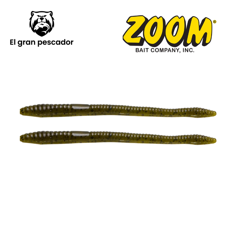 Vinilos Zoom Finesse Worm Green Pumpkin 20pcs