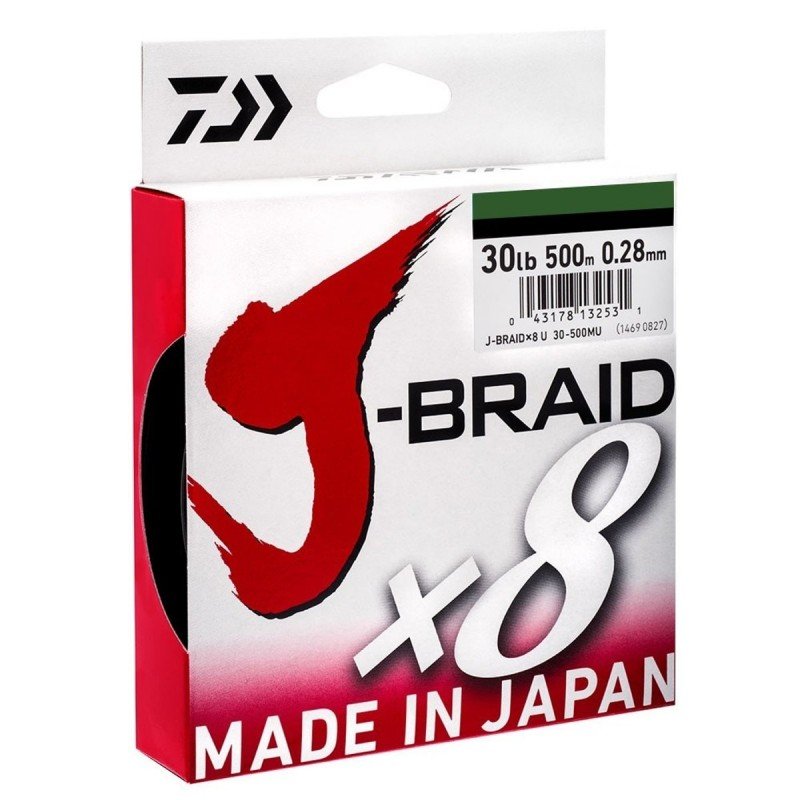 Hilo Trenzado Verde Daiwa PE J-Braid X-8 0,18mm 12kg 150m