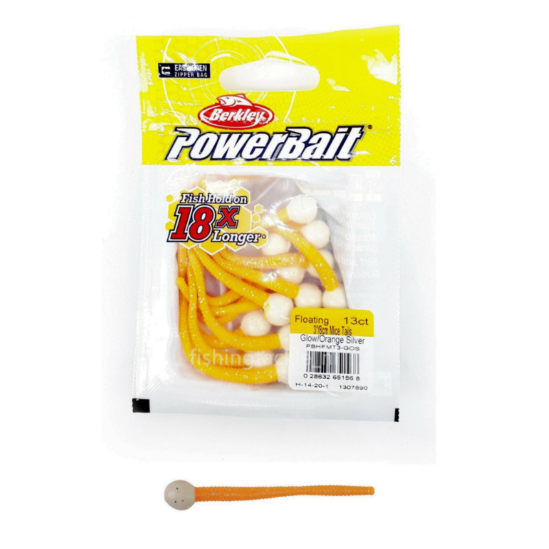 Berkley PowerBait Floating Mice Tails Blanco Naranja