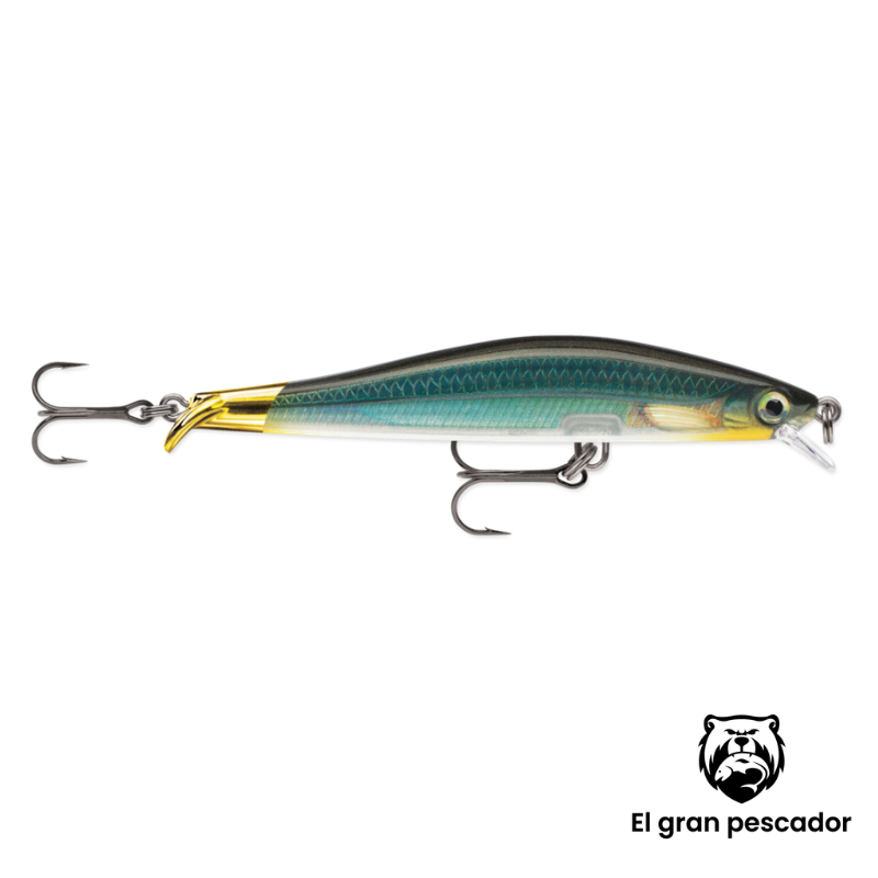 Jerkbait Rapala Ripstop 9cm Verde Espalda Negra