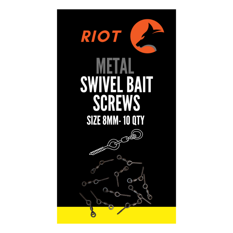 Riot Metal Swivel Bait Screws Size 8mm 10uds