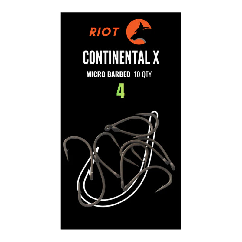 Riot Continental X Micro Barbed Size 4 10uds