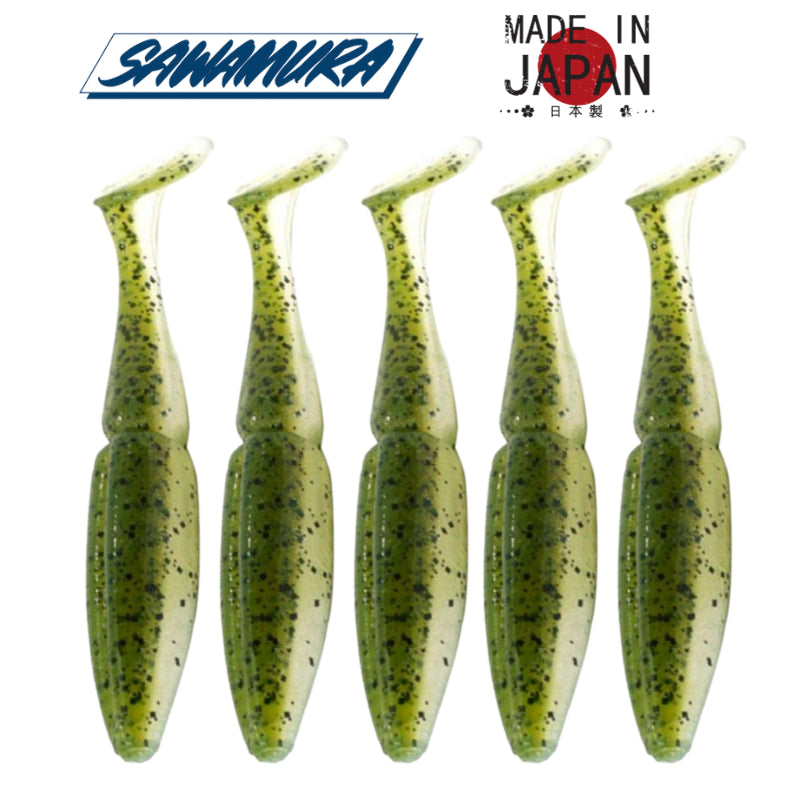 Vinilo Sawamura One Up Shad 5″ 068 Watermelon Green 5uds