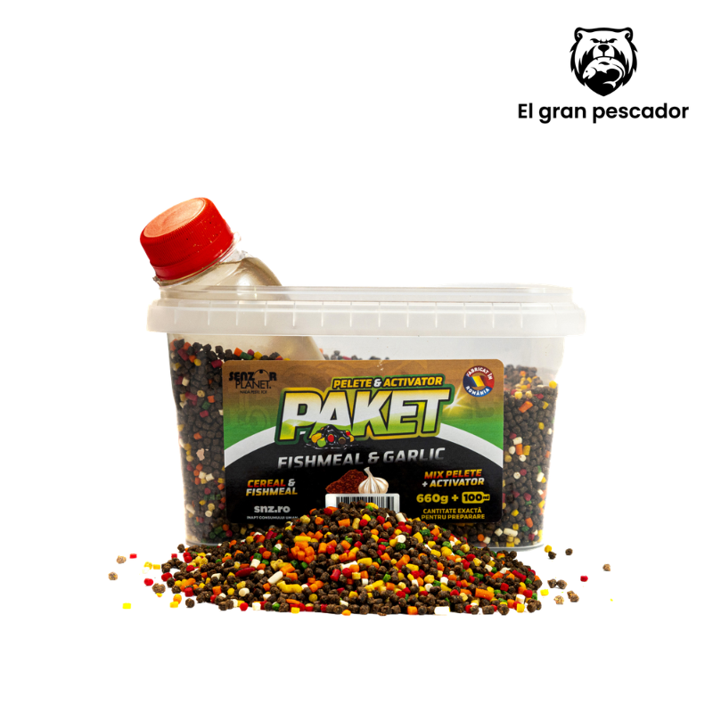 Senzor Planet Paket Mix Pellet Feeder 2mm 660g + Activador Fishmeal Garlic