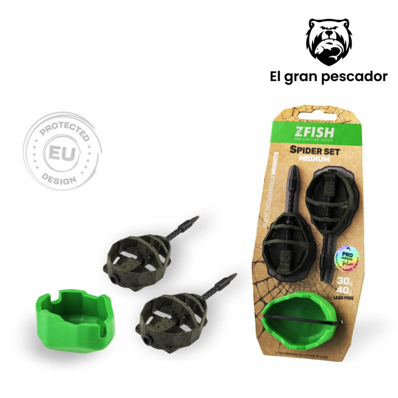 Set 2 Cebadores + Molde Method Zfish Spider Large 90-100gr
