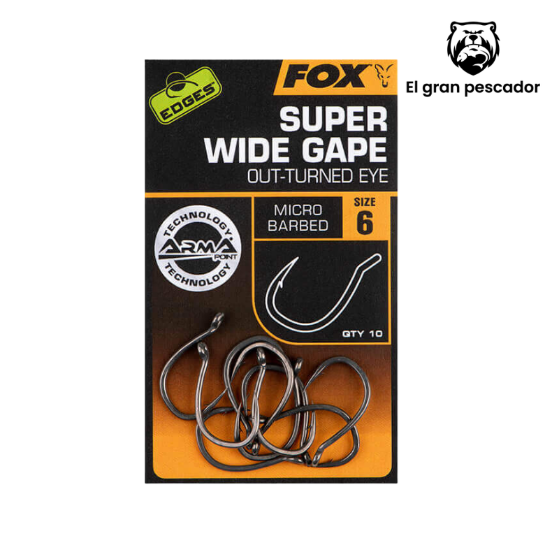 Anzuelos Fox Super Wide Gape Out Turned Nº 6