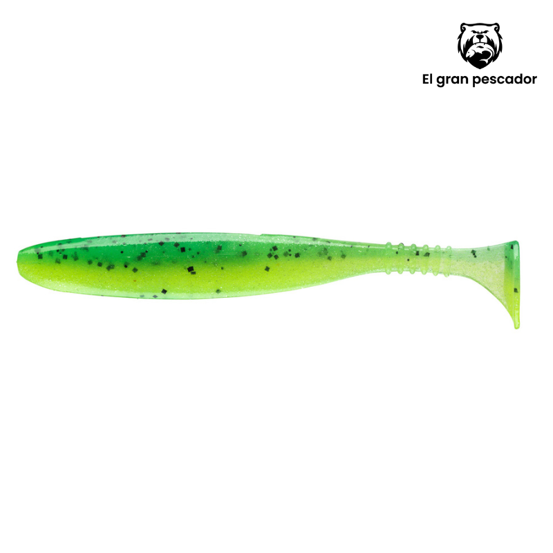 Daiwa Vinilo Tournament D`Fin 4´´ 10cm 7pcs UV Chartreusse Tiger