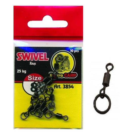 Emerillon con Anillas Extra Carp Nr 8 25kg 10uds