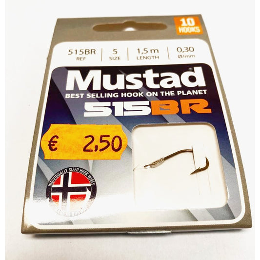 Anzuelos Montado Mustad 515BR Nº6 1,5m 0,28mm
