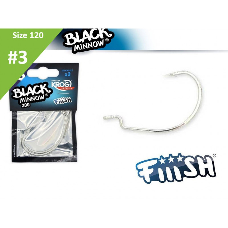 Anzuelos Black Minnow Nº3 2/0 4unidades