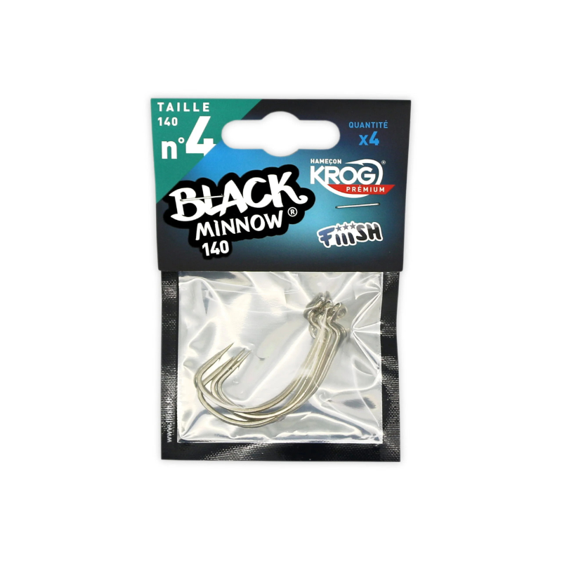 Anzuelos Black Minnow Nº4 4unidades