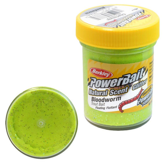 Berkley PowerBait Pasta Trucha Chartreusse Bloodworm Natural Scent Glitter