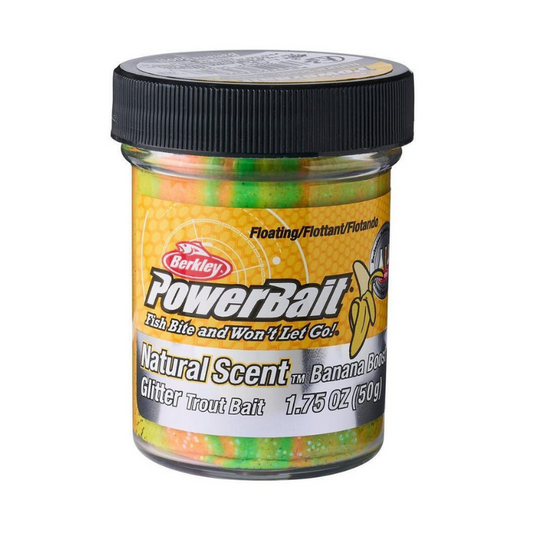 Berkley PowerBait Pasta Trucha Rainbow Banana Natural Scent Glitter