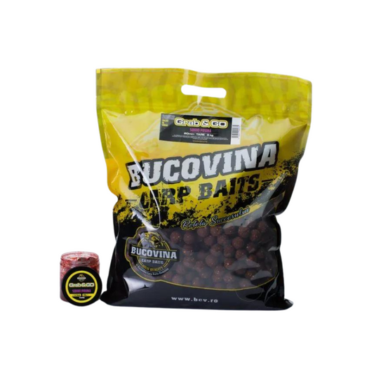 Bucovina Baits Sesion Pack Grab Go Squid Solubles Ciruela 20mm + Hookbait