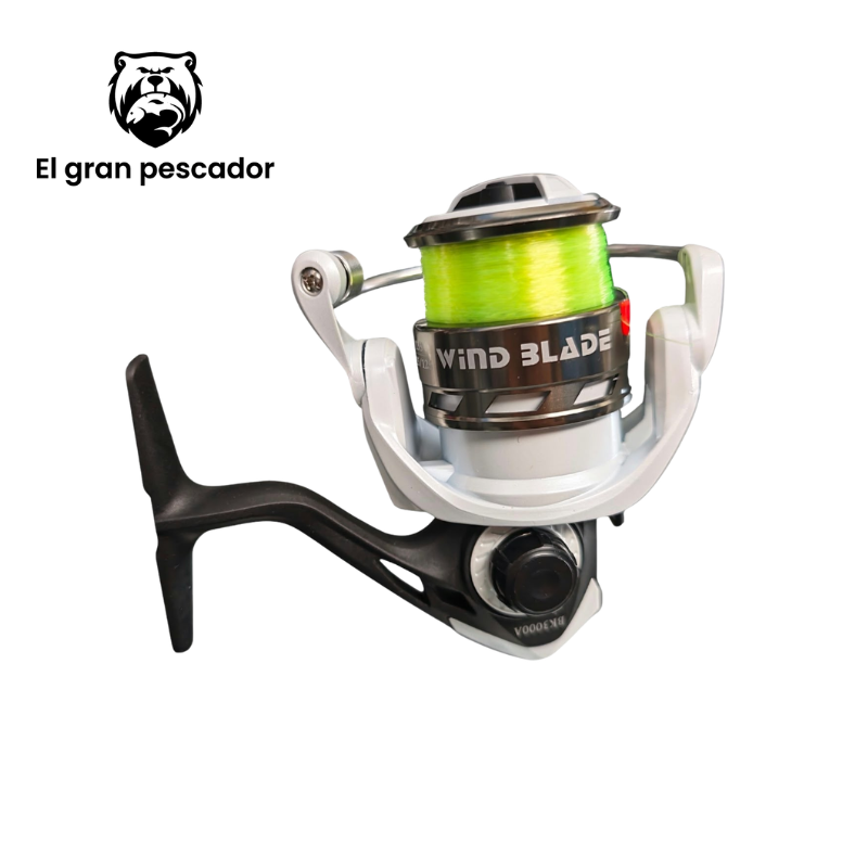 Carrete Spinning Wind Blade BK 3000A Blanco + Hilo
