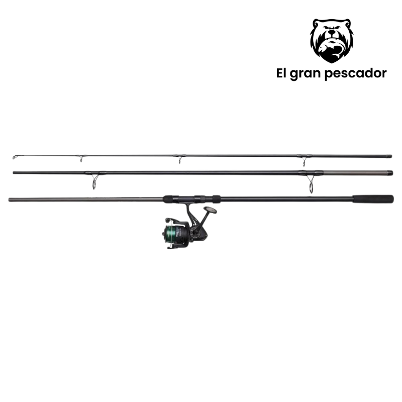 Combo Caña 12 ft 3,60m 3lb 3tramos + Carrete 6000 con hilo DAM