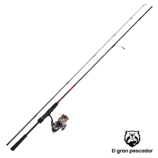Combo Daiwa Caña Ninja 702MH 2,13m 14-42gr + Carrete Daiwa Ninja LT3000-C + Trenzado J-Braid X4