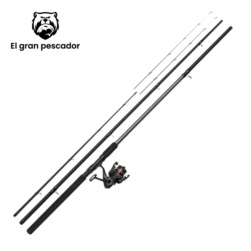 Combo Feeder Caña 10ft 3,00m 20-80g 3tramos + Carrete con Hilo Mitchell