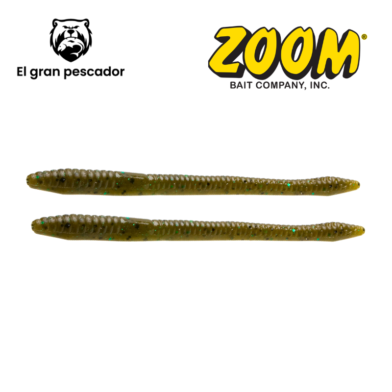 Vinilos Zoom Finesse Worm Green Pumpkin Green