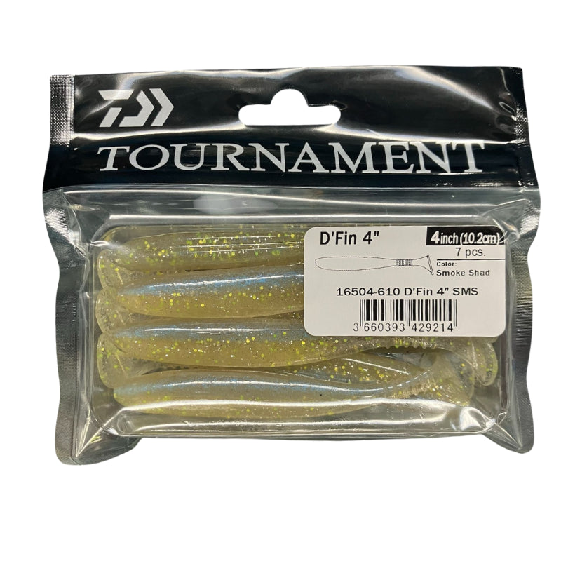Daiwa Vinilo Tournament D`Fin 4´´ 10cm 7pcs Smoke Shad