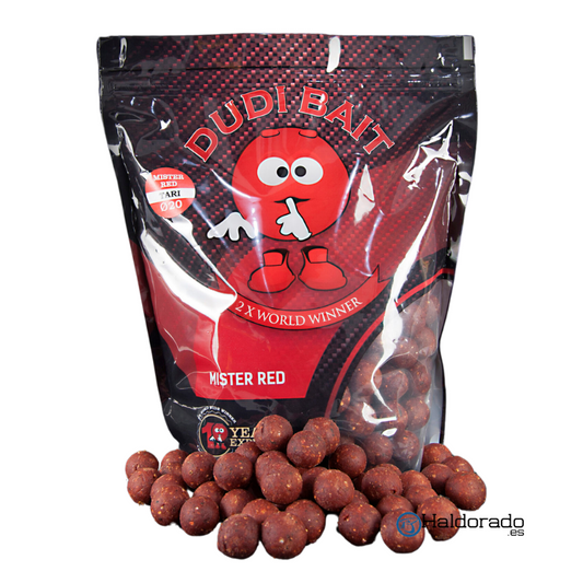 Dudi Baits Mister Red Super Hot Range Boilies 20mm 1kg