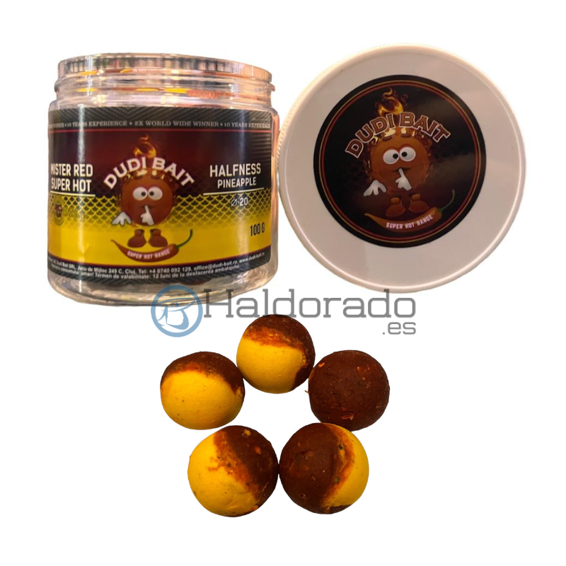 Dudi Baits Mister Red Super Hot Range Pineapple Halfness 20mm