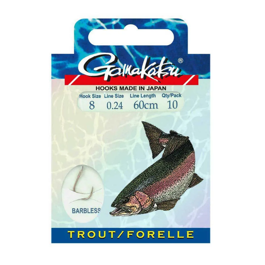 Anzuelos Gamakatsu Trout Barbless Nº 6-0.24mm 120cm 10pcs
