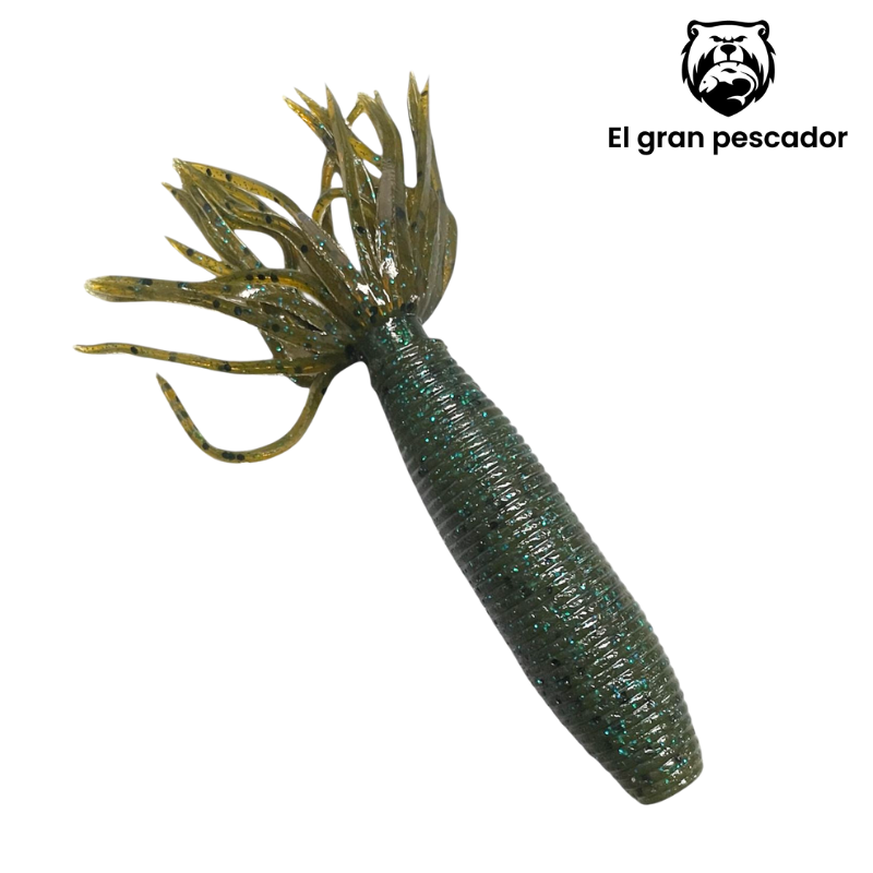 Vinilos Gary Yamamoto Fat Ika Green Pumpkin Blue 4´´ 363