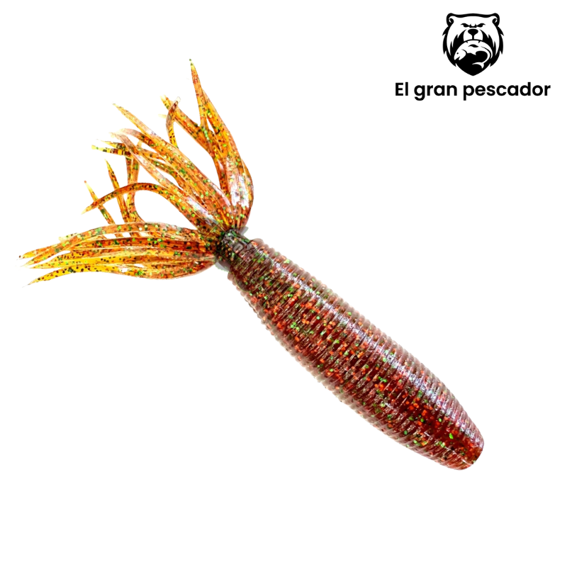 Vinilos Gary Yamamoto Fat Ika Smoke Root Beer Green 4´´ 236