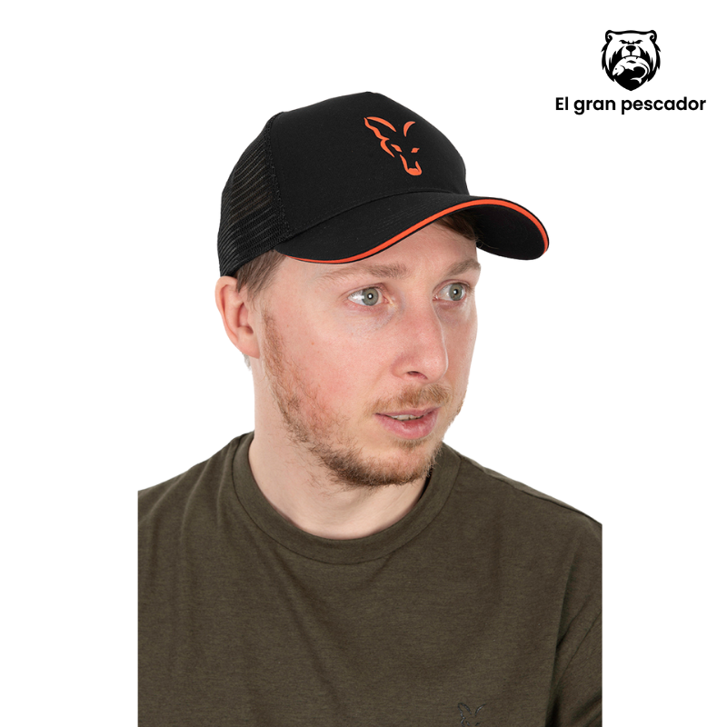 Gorra Fox Negra Naranja Black