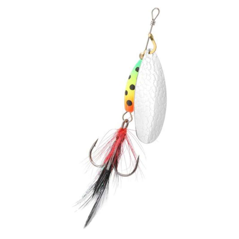 Mikado Cucharilla Nr 3 M-Grub Fire Tiguer / Plata