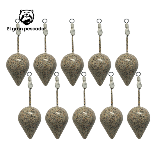 Oferta 10 Plomos Surfcasting Brasileño 130g Arena