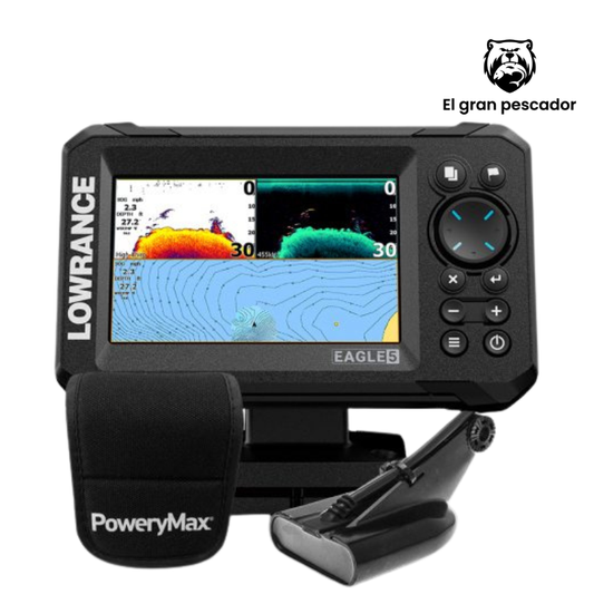 Pack Sonda Lowrance Eagle 5 PoweryMax Ready con Transductor HDI 50/200 DownScan + Batería Powery Max