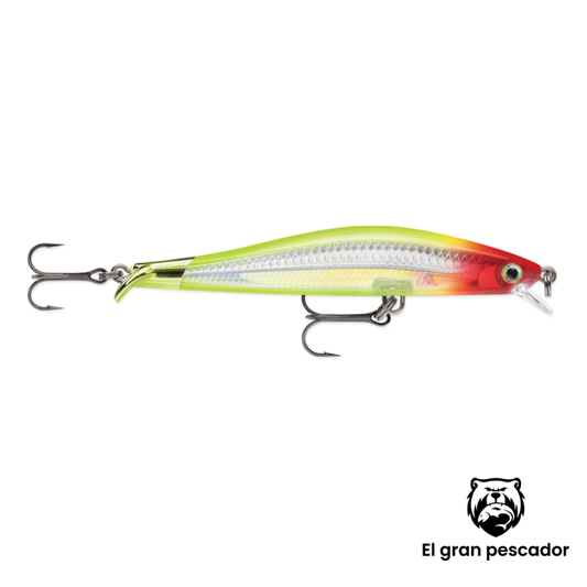 Jerkbait Rapala Ripstop 9cm Amarillo Cabeza Roja