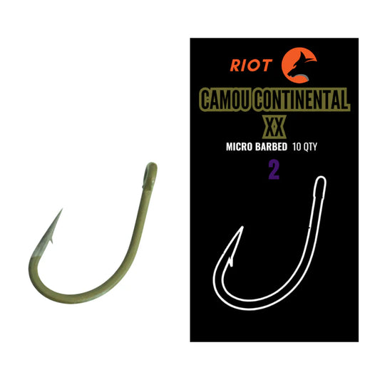 Riot Camou Continental XX Micro Barbed Size 2 10uds