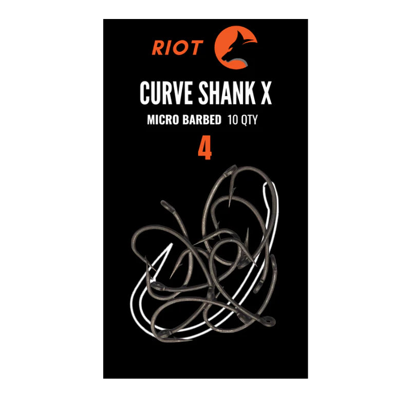 Riot Curve Shank X Micro Barbed Size 4 10uds