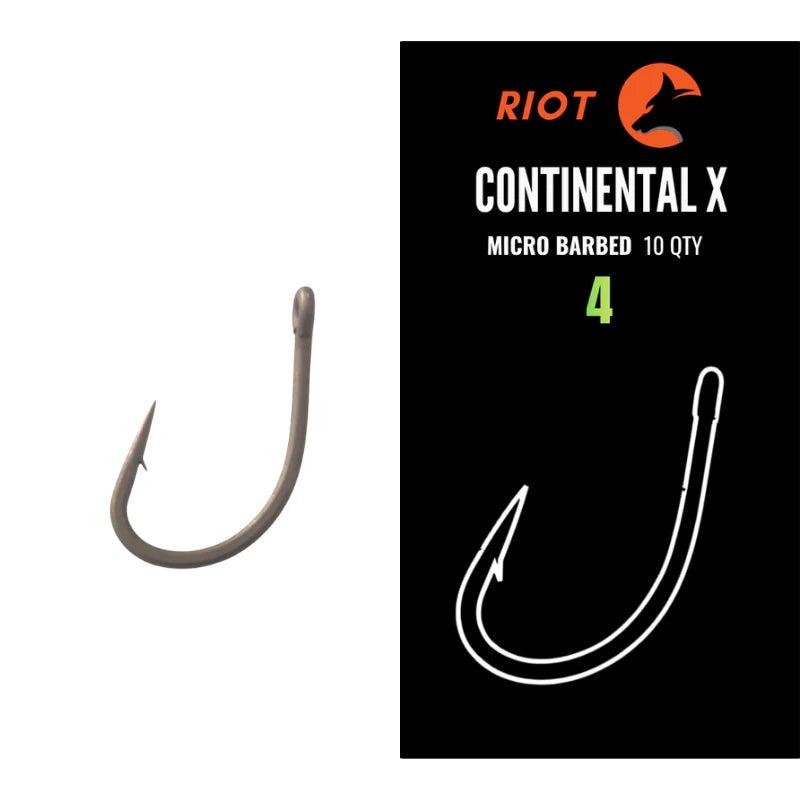 Riot Continental X Micro Barbed Size 4 10uds