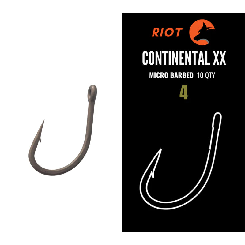 Riot Continental XX Micro Barbed Size 4 10uds