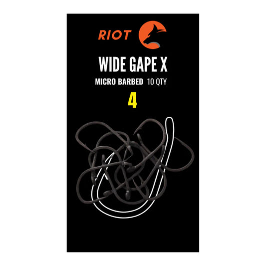 Riot Wide Gape X Micro Barbed Size 4 10uds