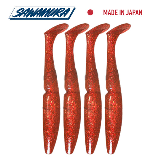 Vinilo Sawamura One Up Shad 6″ 035 Red | Red F 4uds