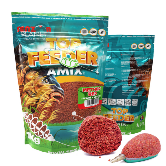 Senzor Planet Groundbait Method Red Top Feeder Amix (Fresa N´Butyric)