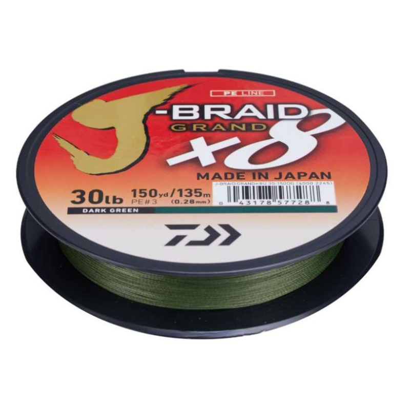 Daiwa Trenzado J-Braid Grand x8 Verde Oscuro 300yd 270m