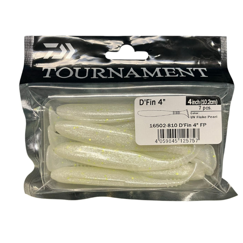 Daiwa Vinilo Tournament D`Fin 4´´ 10cm 7pcs UV Flake Pearl