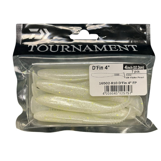Daiwa Vinilo Tournament D`Fin 4´´ 10cm 7pcs UV Flake Pearl