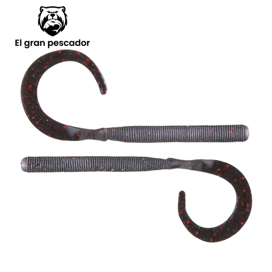 Vinilos Zoom Curly Tail BLK Red Glitter