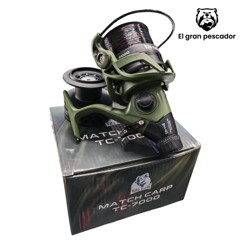 Oferta Carrete con Hilo Wind Blade Carp  TC-7000 + Bobina Adicional